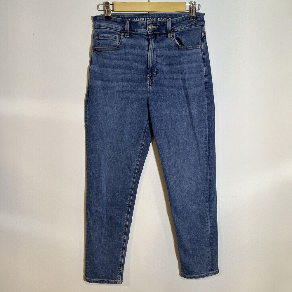 American Eagle Outfitters Straight Leg Jeans - Dark Blue Denim